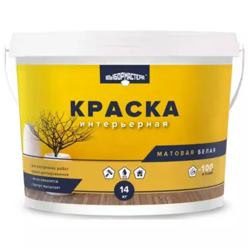Краска для стен и потолков Выбор Мастера цвет белый 14 кг