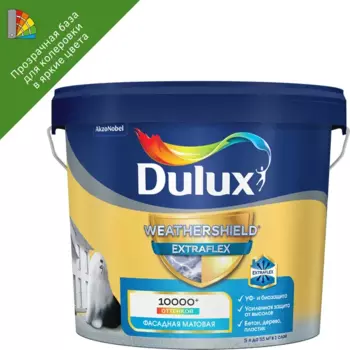 Краска фасадная Dulux Weathershield Extraflex прозрачная матовая база BC 4.5 л