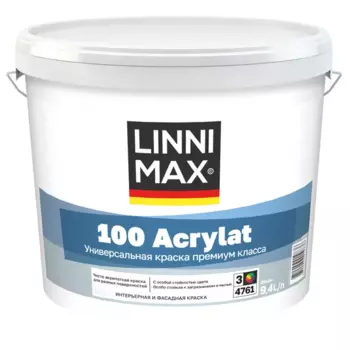 Краска фасадная Linnimax 100 Acrylat прозрачная база Б3 9.4 л