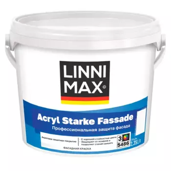 Краска фасадная Linnimax Acryl Starke Fassade цвет прозрачный матовая база Б3 2.35 л