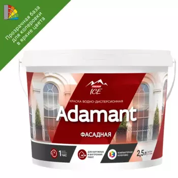 Краска фасадная Parade ice Adamant матовая прозрачная база C 2.5 л