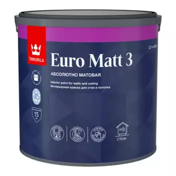 Краска интерьерная Tikkurila Euro цвет белый база A 2.7 л