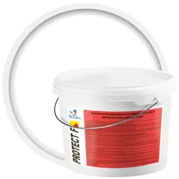 Краска огнезащитная для металлоконструкций Мицар Protect F цвет белый 20 кг