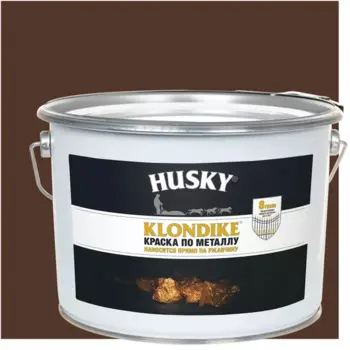 Краска по металлу Husky Klondike цвет грецкий орех глянцевый 9 л