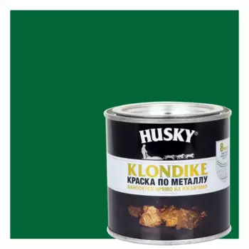 Краска по металлу Husky Klondike глянцевая цвет зеленый 0.25 л RAL 6002