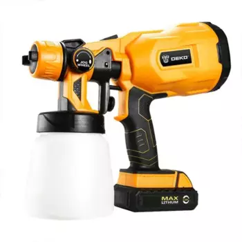 Краскопульт аккумуляторный Deko DSG20K2, 20 В Li-ion 2.3 Ач, 0.5 л/мин