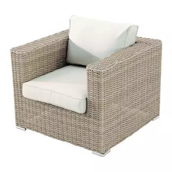 Кресло садовое Alu 820x690x800 мм, алюминий/полиротанг, цвет бежевый