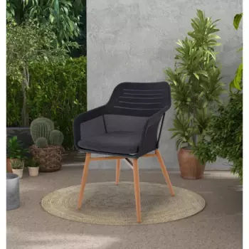 Кресло садовое Beginia Bezier Kivach 54x63x85 см алюминий цвет черный