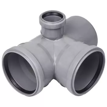 Крестовина двухплоскостная Политэк 110x110x50/87° левая полипропилен