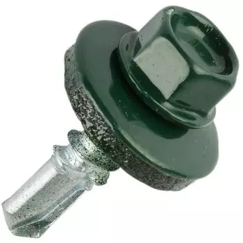 Саморезы кровельные по металлу с пресс-шайбой Standers RAL6005 5.5x19 120 шт.