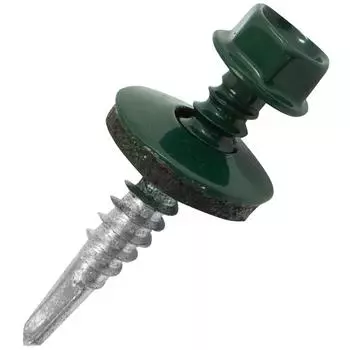 Кровельные саморезы STANDERS RAL6005 сверлоконечные зеленые 5.5x32, 100 штук