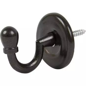 Крючок большой металл цвет венге 2 шт.