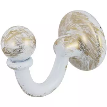 Крючок большой Orbis, металл, цвет античный белый, 2 шт.