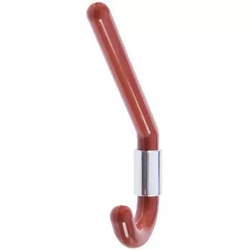 Крючок большой пластик, цвет черешня/хром