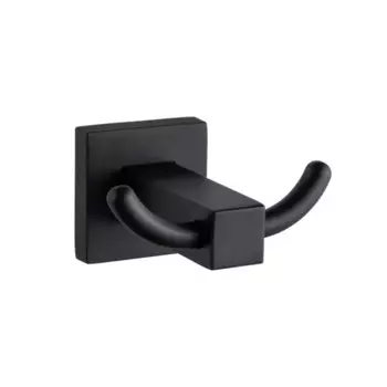 Крючок двойной навес квадро металл черный