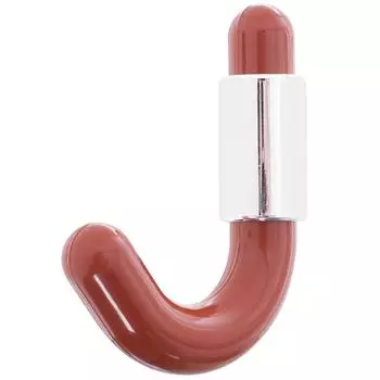 Крючок малый пластик, цвет черешня/хром