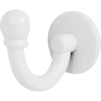 Крючок мебельный 2.5x3.2x4.2 см цвет матовый белый