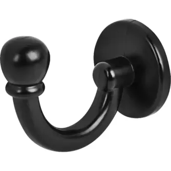 Крючок мебельный 2.5x3.2x4.2 см цвет матовый черный