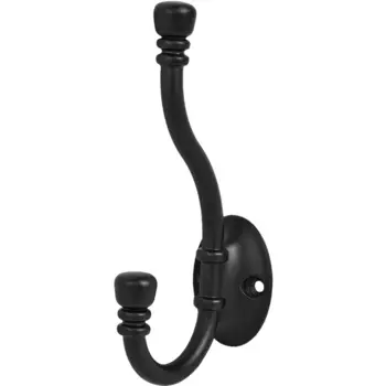Крючок мебельный 4.8x13.1x6.2 см цвет матовый черный