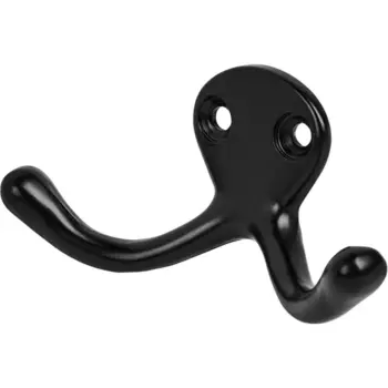 Крючок мебельный 7.6x3.8x2.35 см цвет матовый черный