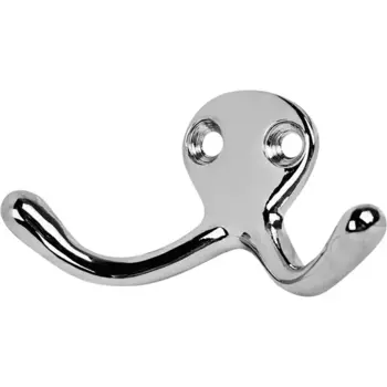Крючок мебельный 7.6x3.8x2.35 см цвет хром