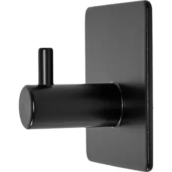 Крючок самоклеящийся квадрат черный