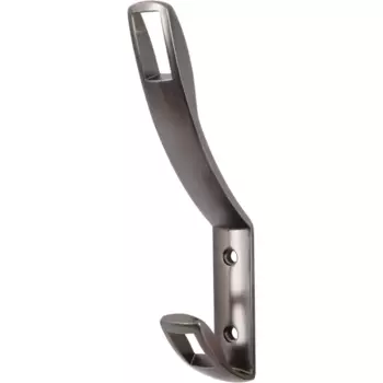 Крючок-вешалка Edson N67 максимальная нагрузка 30 кг 64x151 мм ЦАМ крепление на саморезы цвет черный никель