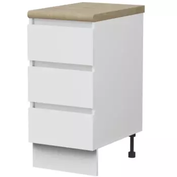 Кухонный шкаф напольный с 3 ящиками Миус 40x85x60 см ЛДСП цвет белый