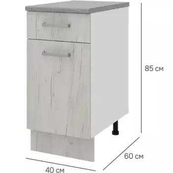 Кухонный шкаф напольный с ящиком Дейма светлая 40x85x60 см ЛДСП цвет светло-бежевый