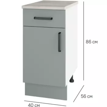 Кухонный шкаф напольный с ящиком Неман 40x85.2x60 см ЛДСП цвет зеленый