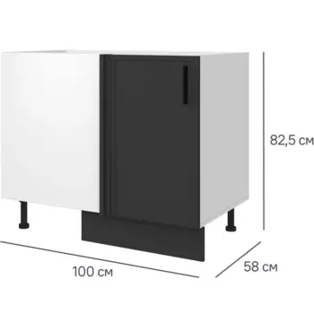 Напольный шкаф Неро 100x82.5x58 см Konsensa МДФ цвет графит