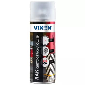 Лак аэрозольный Vixen Светоотражающий глянцевый прозрачный 520 мл