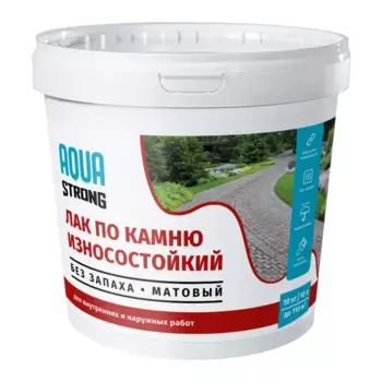 Лак для камня Aquastrong 10 кг прозрачный глянцевый
