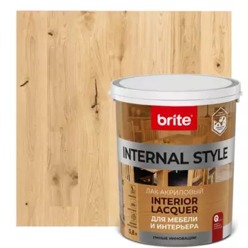 Лак для мебели акриловый Brite Internal Style цвет прозрачный глянцевый 0.8 л