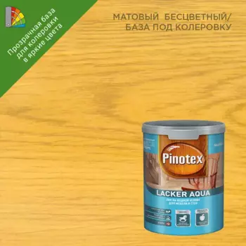 Лак для стен на водной основе Pinotex Lacker Aqua 10 цвет прозрачный матовый 1 л