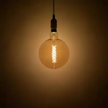 Лампа большая светодиодная Gauss Е27 8 Вт шар спираль, свет тёплый, золотая колба, диаметр 20 см
