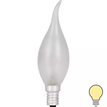 Лампа накаливания Bellight E14 230 В 60 Вт свеча на ветру матовая 3 м2 свет тёплый белый