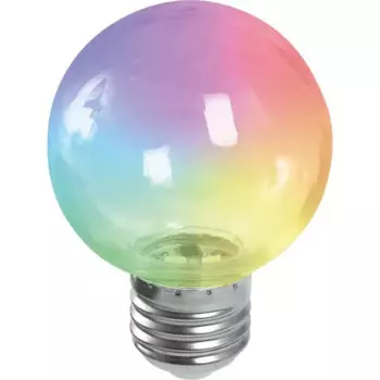 Лампа светодиодная Feron E27 LB-371 220 В 3 Вт шар регулируемый цвет света RGB прозрачный плафон