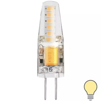 Лампа светодиодная Gauss Basic G4 12 В 2 Вт карандаш 180 лм, тёплый белый свет
