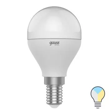 Лампа светодиодная Gauss E14 220 В 7 Вт шар 2.4 м регулируемый свет