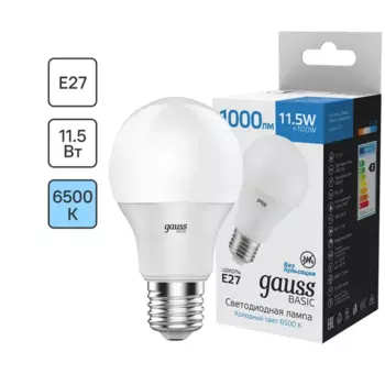 Лампа светодиодная Gauss E27 170-240 В 11.5 Вт груша матовая 1000 лм холодный белый свет