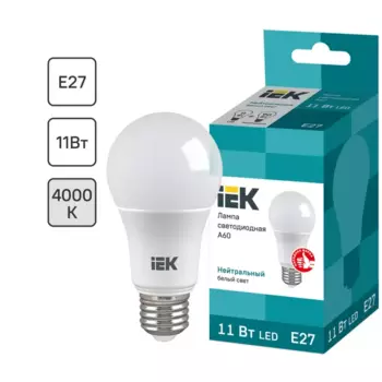 Лампа светодиодная IEK Шар E27 11 Вт 4000 К свет холодный белый