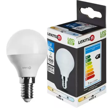 Лампа светодиодная Lexman E14 175-250 В 7 Вт шар 600 лм нейтральный белый цвет свет