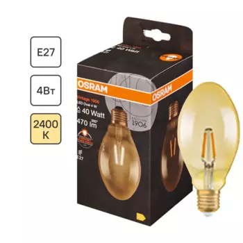 Лампа светодиодная Osram филаментная E27 230 В 5 Вт/825 овал