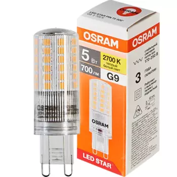 Лампа светодиодная Osram G9 5 Вт/827 теплый белый свет