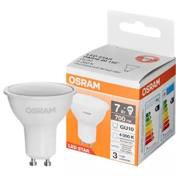 Лампа светодиодная Osram GU10 7 Вт/840 нейтральный белый свет