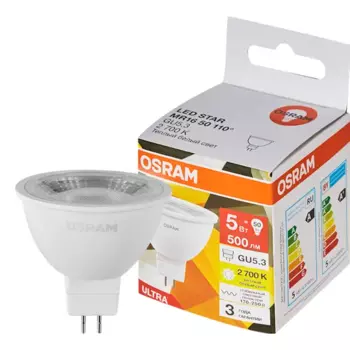Лампа светодиодная Osram GU5.3 5 Вт 500 лм теплый белый свет