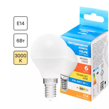 Лампа светодиодная Volpe E14 6 Вт 600 Лм теплый белый свет