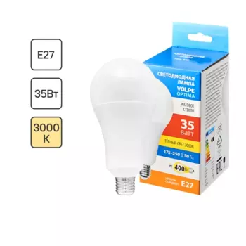 Лампа светодиодная Volpe E27 220-240 В 35 Вт груша матовая 4000 лм теплый белый свет