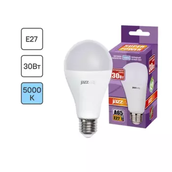 Лампочка светодиодная A65 30 Вт E27 5000 К нейтральный белый свет